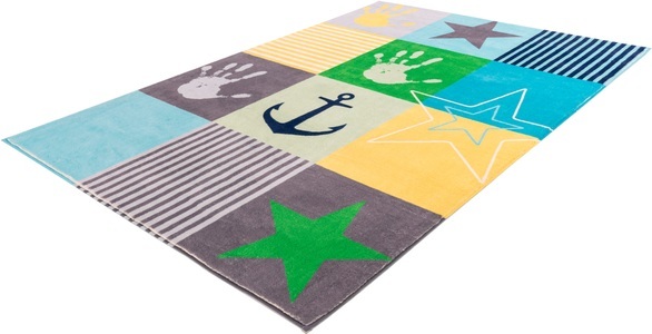 Obsession, Obsession Kinderteppich »My Stars 411«, rechteckig, 10 mm Höhe, Kurzflor, Patchwork Design, Motiv Sterne, Kinderzimmer, Obsession Kinderteppich »My Stars 411«, rechteckig, 10 mm Höhe, Kurzflor, Patchwork Design, Motiv Sterne, Kinderzimmer