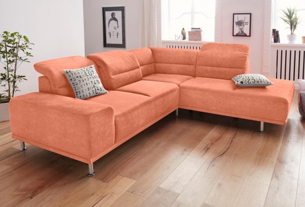 SIT&MORE, sit&more Ecksofa, sit&more Ecksofa »Mariola L-Form«, mit Federkern und Ottomane, inklusive Sitztiefenverstellung