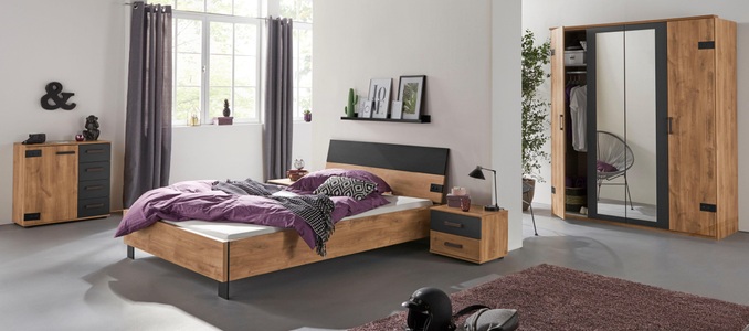 INOSIGN, INOSIGN Futonbett »Malmö«, Wimex Futonbett »Malmö, Bett Made in Germany«, im beliebten Industrial look, 3 Breiten zur Auswahl