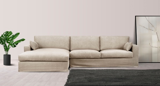 LeGer Home by Lena Gercke, LeGer Home by Lena Gercke Ecksofa »Sölve«, mit optischer Husse, weicher Sitzkomfort, LeGer Home by Lena Gercke Ecksofa »Sölve L-Form«, mit optischer Husse, weicher Sitzkomfort
