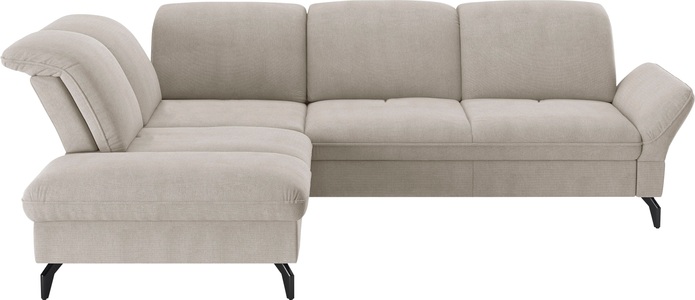 SIT&MORE, sit&more Ecksofa »Leandro L-Form«, Wahlweise mit Bett-, Kopfteil - und Armlehnfunktion, sowie Stauraum