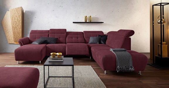 PLACES OF STYLE, Places of Style Wohnlandschaft »Manhattan«, 2 Sitze mit elektrischer Relaxfunktion, verstellbare Armlehnen, Places of Style Wohnlandschaft »Manhattan U-Form«, 2 Sitze mit elektrischer Relaxfunktion, verstellbare Armlehnen
