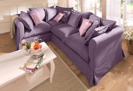 HOME AFFAIRE, Home affaire Ecksofa »Luise«, mit vielen losen Kissen und abnehmbarer Husse, Home affaire Ecksofa »Luise L-Form«, mit vielen losen Kissen und abnehmbarer Husse
