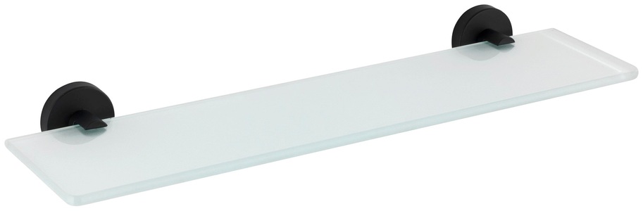 Wenko, Wenko - Glas Wandablage Bosio Black matt, Edelstahl rostfrei, 