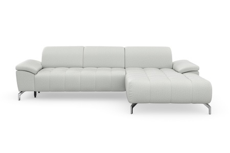 sit&more Ecksofa »Cool«, wahlweise mit Kopfteilverstellung und Vorziehsitz, motorisch, mit silberfarbenen Füssen