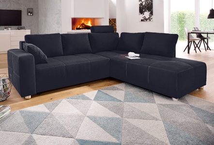 PLACES OF STYLE, Places of Style Ecksofa, mit Bettfunktion und Bettkasten, wahlweise mit 1 oder 3 Kopfstützen, 