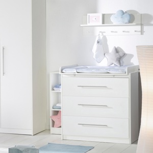 Roba, roba Sparset Maren schmale Wickelkommode, roba® Babymöbel-Set »Maren«, (Spar-Set, Babybett 70x140 cm & Wickelkommode), schmale Wickelkommode - Gitterbett: umbaubar, höhenverstellbar