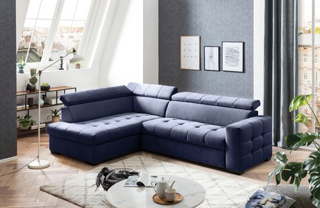 exxpo - sofa fashion, exxpo - sofa fashion Ecksofa, Steppung im Sitzbereich, Wahlweise mit Bettfunktion und Bettkasten, inklusive 3 verstellbaren Kopfstützen, exxpo - sofa fashion Ecksofa »Otusso, L-Form«, Steppung im Sitzbereich, wahlw. mit Bettfunktion u. Bettkasten