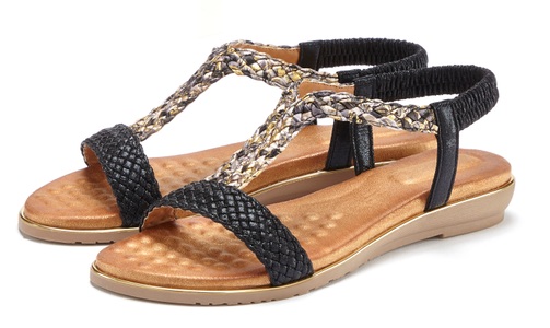 Vivance Sandale, Sandalette, Sommerschuh mit geflochtenen Riemchen und weichem Fussbett