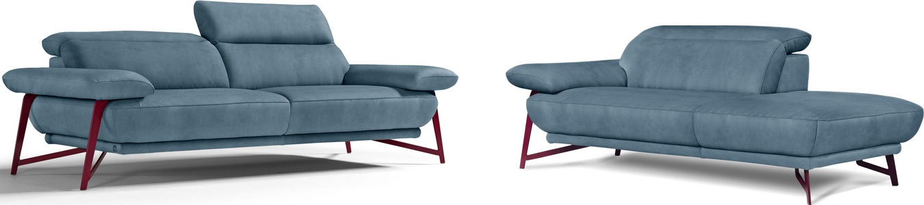 Egoitaliano, Egoitaliano Polstergarnitur »Anais«, Set: bestehend aus Sofa und Ottomane, inkl. Kopfteilverstellung, Egoitaliano Polstergarnitur »Anais, Design mit hohem Sitzkomfort für mehr Bequemlichkeit«, Set: bestehend aus Sofa und Ottomane, inkl. Kopfteilverstellung