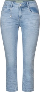 STREET ONE, STREET ONE 3/4-Jeans, in hellblauer Waschung mit leichtem Bleaching, 
