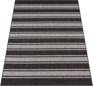 Paco Home Teppich »Roma 273«, rechteckig, Flachgewebe, gestreift, mit dezenter Bordüre, In- und Outdoor geeignet
