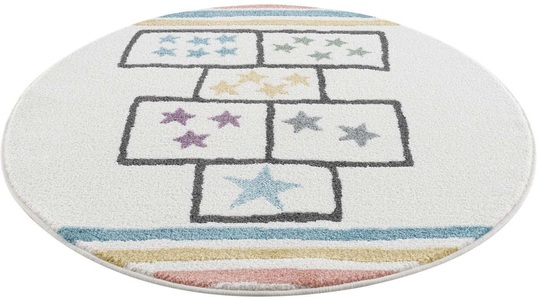 Carpet City, Carpet City Kinderteppich »Anime9397«, rund, 11 mm Höhe, Spiel-Teppich Hüpfkästchen 