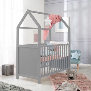 Roba, roba® Babybett »Hausbett, 60x120 cm«, (3 tlg.), inklusive Wickelplatte zum Aufsetzen & passender Wickelauflage, roba® Babybett »Hausbett, 60x120 cm«, (3 tlg.), inklusive Wickelplatte zum Aufsetzen & passender Wickelauflage