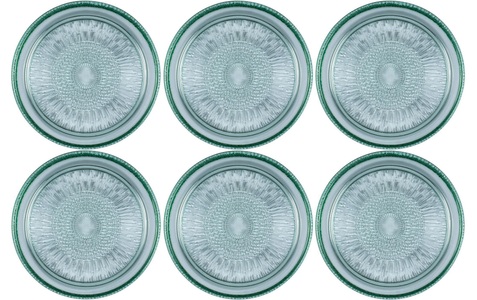 Micasa, Teller BITZ KUSINTHA, Micasa, Bitz Speiseteller »Kusintha Ø 18 cm 6 Stück, Grün«, (Set, 6 St.)