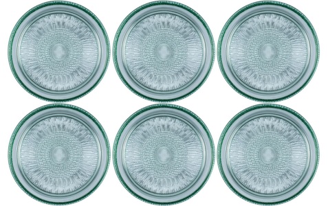 Micasa, Teller BITZ KUSINTHA, Micasa, Bitz Speiseteller »Kusintha Ø 18 cm 6 Stück, Grün«, (Set, 6 St.)