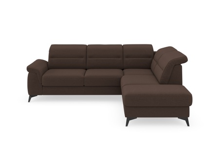 sit&more Ecksofa »Sinatra«, mit Ottomane, optional mit Kopfteilverstellung und Armteilfunktion oder mit Kopfteilverstellung, Armteilfunktion, Bettfunktion und Stauraum, mattschwarze Metallfüsse