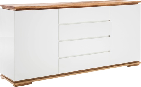 loftscape, home24 Sideboard Lixeira I, XXXLutz Sideboard 172/81/40 cm , Chiaro , weiss, Eichefarben , Holz, Holzwerkstoff , Asteiche, Eiche , massiv , 172x81x40 cm , matt, geölt, lackiert,Echtholz, Nachbildung , Typenauswahl, Beimöbel erhältlich , 000196018503