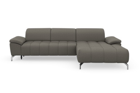 sit&more Ecksofa »Cool«, wahlweise mit Kopfteilverstellung und Vorziehsitz, motorisch, mit silberfarbenen Füssen