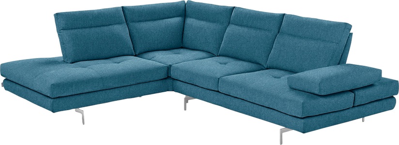 CALIA ITALIA, CALIA ITALIA Ecksofa »Toby Wing«, Sitztiefenverstellung, Eckelement mit Funktion, Füsse in Chrom glänzend, CALIA ITALIA Ecksofa »Toby Wing, L-Form, Multifunktionssofa, bequem und edel«, Sitztiefenverstellung und Armteilfunktion, Füsse chrom glänzend