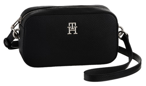 Tommy Hilfiger, Tommy Hilfiger Mini Bag »TH EMBLEM CAMERA BAG«, mit TH-Emblem vorne, Tommy Hilfiger - Reporter Bag, für Damen, Black, One Size