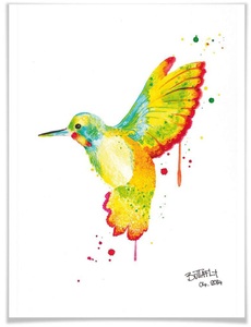 Wall-Art, Wall-Art Poster »Kolibri«, Vögel, (1 St.), Poster, Wandbild, Bild, Wandposter, Wall-Art Poster »Kolibri«, Vögel, (1 St.), Poster ohne Bilderrahmen