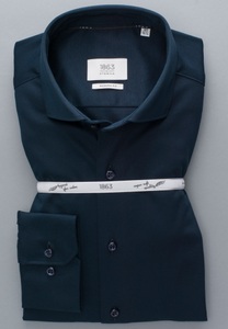Eterna, ETERNA LANGARM HEMD MODERN FIT SOFT TAILORING JERSEY DUNKELBLAU, MODERN FIT Jersey Shirt in dunkelblau unifarben