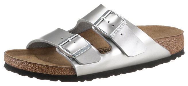 Birkenstock, Birkenstock Arizona-31 Grösse 31 Kinder, Pantoletten ARIZONA KIDS BF ELECTRIC in metallic silver