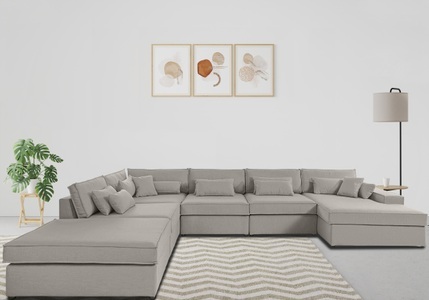 RAUM.ID, RAUM.ID Wohnlandschaft »Enid«, 6 Teile, bestehend aus Modulen, in vielen Bezügen, auch in Breitcord, RAUM.ID Wohnlandschaft »Enid U-Form«, 6 Teile, bestehend aus Modulen, in vielen Bezügen, auch in Breitcord