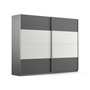 Rauch, rauch Schwebetürenschrank »Quadra«, mit Glaselementen, rauch Schwebetürenschrank »Quadra Bestseller Schlafzimmerschrank in vielen Breiten«, Kleiderschrank Garderobenschrank Schrank mit Glaselementen