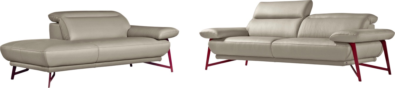 Egoitaliano, Egoitaliano Polstergarnitur »Anais«, Set: bestehend aus Sofa und Ottomane, inkl. Kopfteilverstellung, Egoitaliano Polstergarnitur »Anais, Design mit hohem Sitzkomfort für mehr Bequemlichkeit«, Set: bestehend aus Sofa und Ottomane, inkl. Kopfteilverstellung
