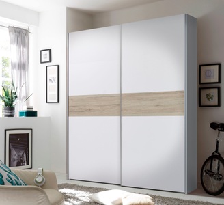 undefined, Schwebetürenschrank, Schlafkontor Schwebetürenschrank »Puls Schlafzimmerschrank BESTSELLER Garderobenschrank Schrank«, Kleiderschrank mit Metallgriffleisten, viele Farben, Breite 170cm