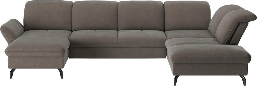 SIT&MORE, sit&more Wohnlandschaft, Wahlweise mit Bett-, Kopfteil - und Armlehnfunktion, sowie Bettkasten, sit&more Wohnlandschaft »Leandro U-Form«, Wahlweise mit Bett-, Kopfteil - und Armlehnfunktion, sowie Bettkasten