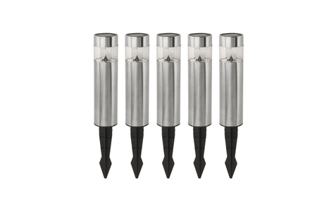 Eglo, Eglo - 5er-Set LED-Solarlampen, EGLO LED Gartenleuchte »SOLAR Set 5x Leuchten, Edelstahl«