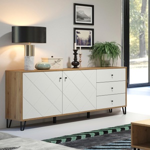 Places of Style Sideboard »Tarragona«, Fräsungen in Rautenoptik