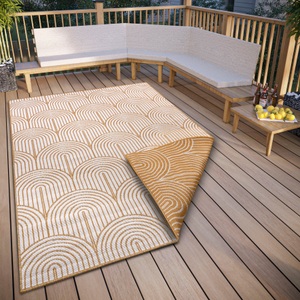 Hanse Home, HANSE Home Teppich »Pangli, Wendeteppich«, rechteckig, In und Outdoor, Flachgewebe, wendbar, wetterfest, pflegeleicht, robust, HANSE Home Outdoorteppich »Pangli, Wendeteppich«, rechteckig, 5 mm Höhe, In-& Outdoor, Teppich, Wetterfest, Balkon, Garten, Wohnzimmer, Modern
