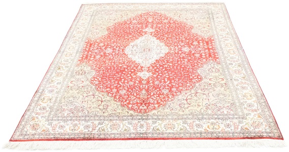 MorgenLand, morgenland Teppich »Kaschmir Seide Teppich handgeknüpft rot«, rechteckig, 6 mm Höhe, 