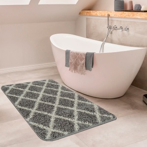 PACO HOME, Paco Home Badematte »Side 506«, Höhe 25 mm, rutschhemmend beschichtet, fussbodenheizungsgeeignet, Badteppich, Rauten Design, waschbar, rechteckig & rund erhältlich, Paco Home Badematte »Side 506«, Höhe 24 mm, rutschhemmend beschichtet, fussbodenheizungsgeeignet, Badteppich, Rauten Design, waschbar, rechteckig & rund erhältlich