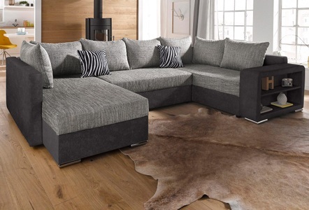 COLLECTION AB, COLLECTION AB Wohnlandschaft, mit Bettfunktion, wahlweise mit Federkern, COLLECTION AB Wohnlandschaft »John U-Form« mit Bettfunktion, wahlweise mit Federkern