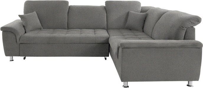 DOMO collection Ecksofa »Franzi«, wahlweise mit Kopfteilverstellung (dann Breite: 275 cm), optional mit Bettfunktion, inklusive Zierkissen