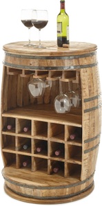 home24, home24 Barfass Farmingville, Stolkom Bartisch »Fiasko«, Massivholz Mango Wood im Vintage Style
