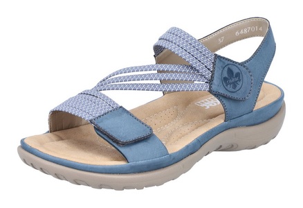 Rieker, Rieker Damen Flache Sandalette Blau, Rieker Damen Flache Sandalette Blau