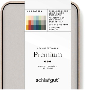 Schlafgut, Schlafgut Spannbettlaken »Premium«, (1 St.), nachhaltige Zero Waste Verpackung, Schlafgut Spannbettlaken »Premium«, nachhaltige Zero Waste Verpackung