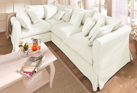 HOME AFFAIRE, Home affaire Ecksofa »Luise«, mit vielen losen Kissen und abnehmbarer Husse, Home affaire Ecksofa »Luise L-Form«, mit vielen losen Kissen und abnehmbarer Husse