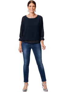 SELECT BY HERMANN LANGE, select! By Hermann Lange Blusenshirt, mit schönen Strass-Applikationen, 