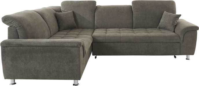 DOMO collection Ecksofa »Franzi«, wahlweise mit Kopfteilverstellung (dann Breite: 275 cm), optional mit Bettfunktion, inklusive Zierkissen