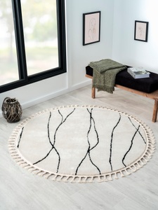 Myflair Möbel & Accessoires Hochflor-Teppich »Moroccan Handwrite«, rund, modern, marokkanisches Design, flauschig weich durch Hochflor