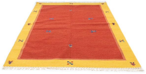 MorgenLand, morgenland Wollteppich »Kelim Teppich handgewebt rot«, rechteckig, 6 mm Höhe, Kurzflor, morgenland Wollteppich »Kelim Teppich handgewebt rot«, rechteckig, 6 mm Höhe, Kurzflor