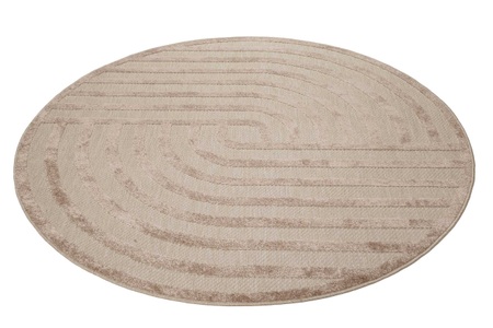 Esprit, Esprit Teppich »Spirit, In - und Outdoor geeignet«, rund, mit Hoch-Tief-Effekt, grafisch, modern, robust, Aussenbereich, Esprit Outdoorteppich »Spirit«, rund, 0,6 mm Höhe, mit Hoch-Tief-Effekt, grafisch, modern, robust, Terrasse, Küche