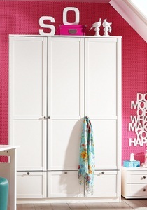 Wimex, Wimex Kleiderschrank »Filou«, Livetastic Drehtürenschrank in weiss , Filou , Metall , 3 Fächer , 3 Schubladen , 135x200x58 cm , Dekorfolie,Nachbildung , umfangreiches Zubehör erhältlich , 001787037416